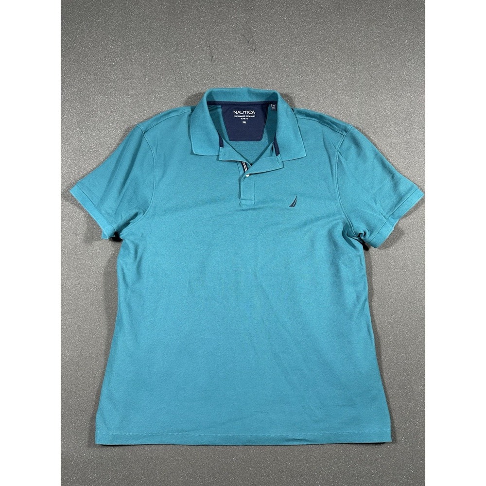 Men's Nautica Performance Deck Slim Fit Green Polo XXL